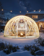 VEVOR Garden Dome Igloo, 3.6 x 2.2 m Outdoor Clear Bubble Tent for 4-7 Person, Weatherproof Geodesic Dome Greenhouse with Window, PVC Igloo Tent for Backyard Patios Camping Party Wedding
