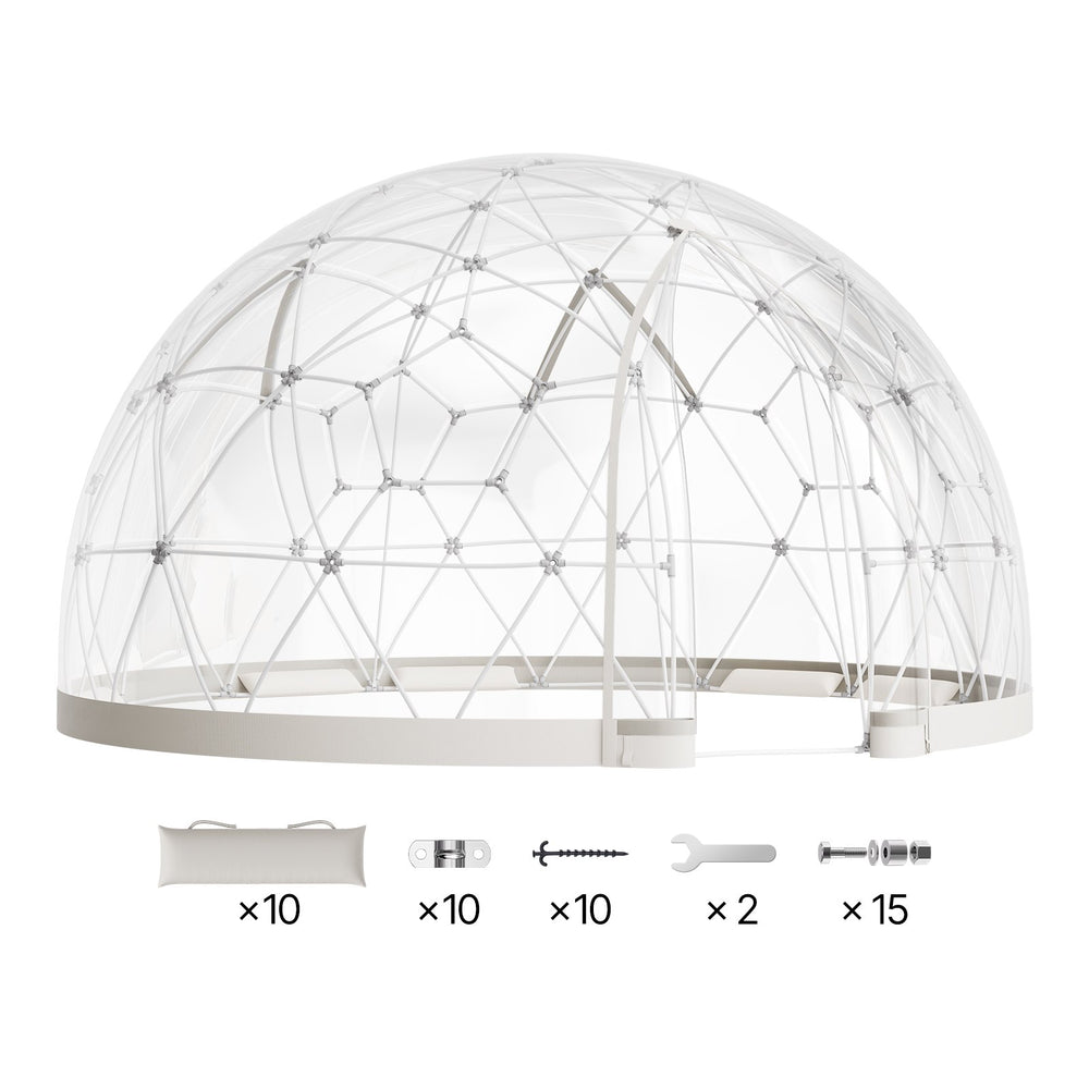 VEVOR Garden Dome Igloo, 4.5 x 2.7 m Outdoor Clear Bubble Tent for 4-7 Person, Weatherproof Geodesic Dome Greenhouse with Window, PVC Igloo Tent for Backyard Patios Camping Party Wedding