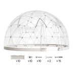 VEVOR Garden Dome Igloo, 4.5 x 2.7 m Outdoor Clear Bubble Tent for 4-7 Person, Weatherproof Geodesic Dome Greenhouse with Window, PVC Igloo Tent for Backyard Patios Camping Party Wedding