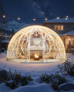 VEVOR Garden Dome Tent, 2.9 x 1.75 m Outdoor Clear Bubble Tent for 2-4 Person, Weatherproof Geodesic Dome Greenhouse with Window, PVC Igloo Tents for Backyard Patios Camping Party Wedding