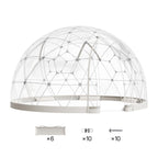 VEVOR Garden Dome Tent, 2.9 x 1.75 m Outdoor Clear Bubble Tent for 2-4 Person, Weatherproof Geodesic Dome Greenhouse with Window, PVC Igloo Tents for Backyard Patios Camping Party Wedding