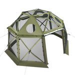 VEVOR Pop up Gazebo Screen Tent, 3.96 x 3.96 m, 13-Sided Spherical Camping Canopy Tent with Removable Top & Carry Bag, Quick-Set & Bite-Proof, Screen House Sun Shelter for 10-12 Persons, Green