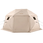 VEVOR Pop up Gazebo Screen Tent, 4.57 x 4.57 m, 13-Sided Spherical Camping Canopy Tent with Removable Top & Carry Bag, Quick-Set & Bite-Proof, Screen House Sun Shelter for 12-15 Persons, Beige