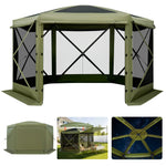 VEVOR Pop up Gazebo Screen Tent, 3x3 m Large 6-Sided Camping Canopy Tent with Removable Top & Carry Bag, Quick-Set & Bite-Proof, Screen House Sun Shelter for 6-8 Persons Backyard Patio, Green