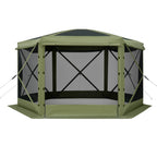 VEVOR Pop up Gazebo Screen Tent, 3x3 m Large 6-Sided Camping Canopy Tent with Removable Top & Carry Bag, Quick-Set & Bite-Proof, Screen House Sun Shelter for 6-8 Persons Backyard Patio, Green