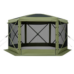 VEVOR Pop up Gazebo Screen Tent, 3x3 m Large 6-Sided Camping Canopy Tent with Removable Top & Carry Bag, Quick-Set & Bite-Proof, Screen House Sun Shelter for 6-8 Persons Backyard Patio, Green