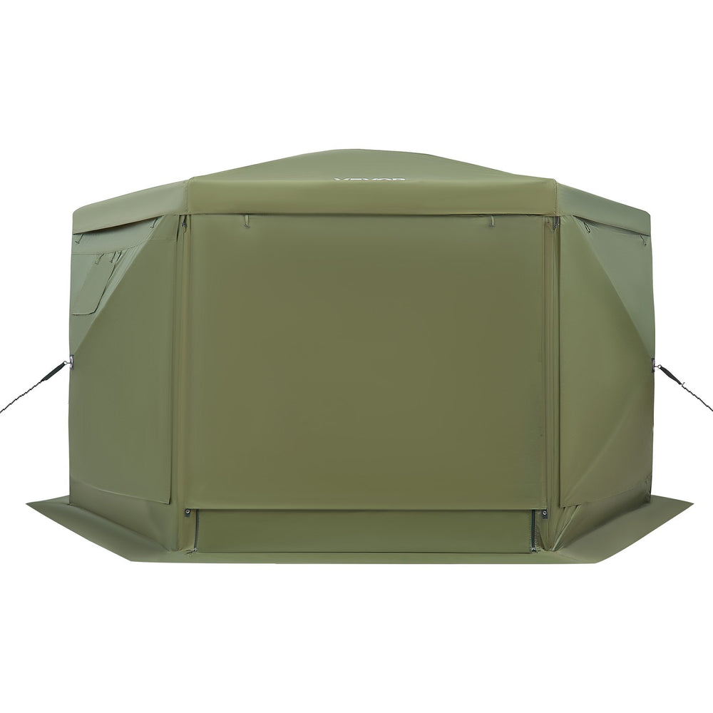 VEVOR Pop up Gazebo Screen Tent, 3x3 m Large 6-Sided Camping Canopy Tent with Removable Top & Carry Bag, Quick-Set & Bite-Proof, Screen House Sun Shelter for 6-8 Persons Backyard Patio, Green