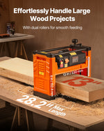 VEVOR Thickness Planer, Two Speed, 330 mm Width Worktable Power Benchtop Planer, Three-Blade, 2000W 23500 RPM Powerful Motor, Dual Rollers, Over Protection, Woodworking for Hard & Soft Wood Material