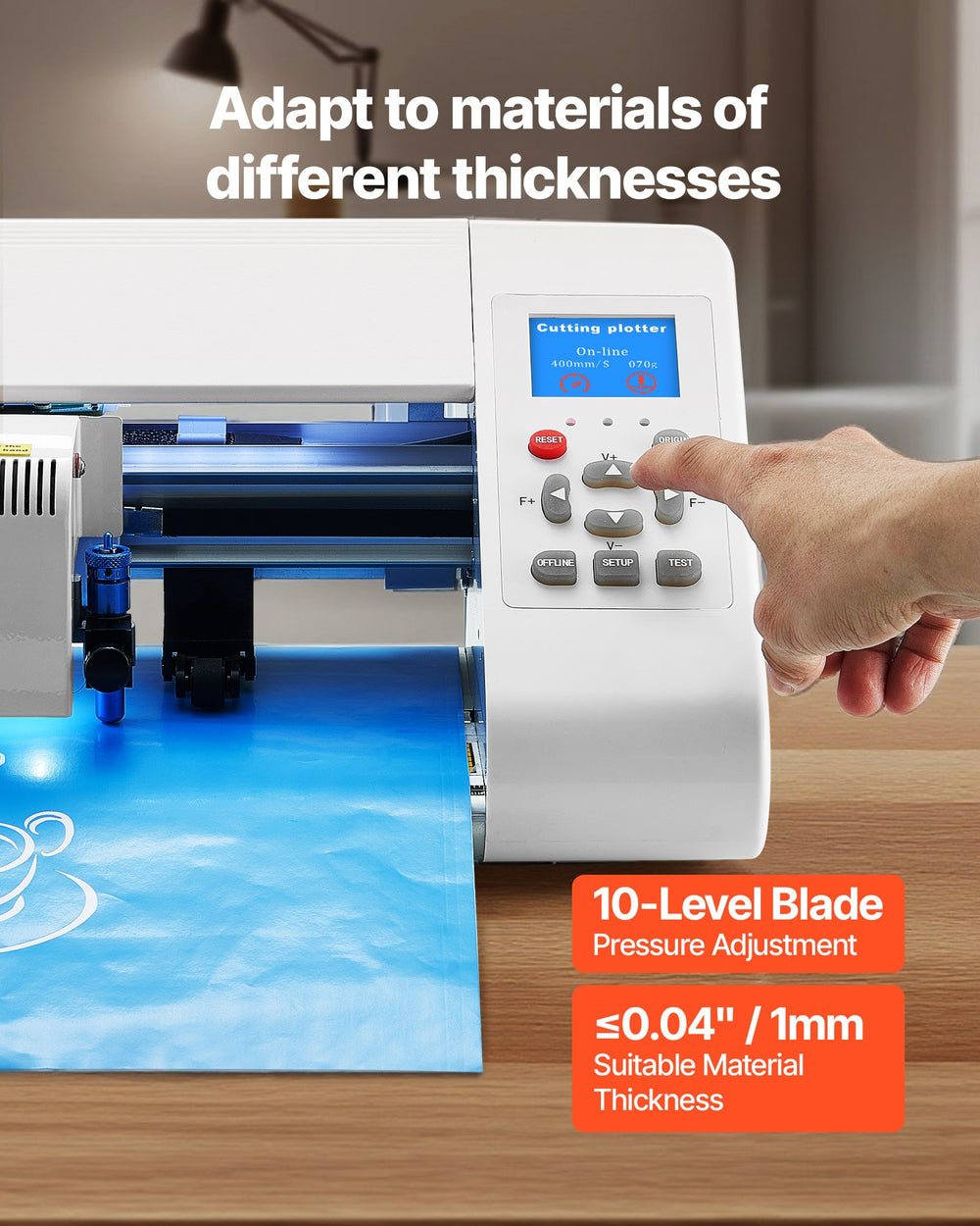 VEVOR Cutting Machine, Automatic Edge Detection Vinyl Cutter Machine with Design Software and Materials, Compatible with Multiple File Formats, for Creating Customized DIY Crafts, Cards, Stickers