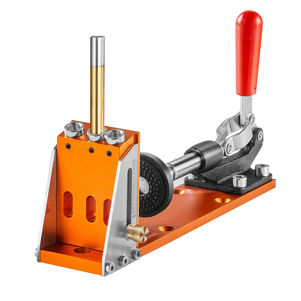 VEVOR 30 Pcs Pocket Hole Jig Kit, Adjustable & Easy to Use Pocket Hole Jig System with Step Drills, Wrenches, Drill Stop Rings, and Square Drive Bits, Dual Scale Marks for DIY Carpentry Projects