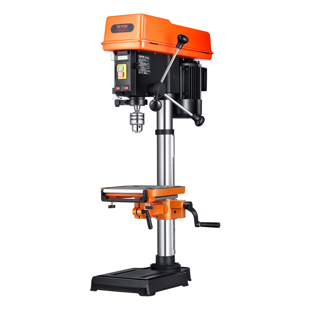 VEVOR 750W Bench Drill Press, 440-2580RPM Continuously Variable Speed ​​Adjustment Drill Press with 0-45° Tilting Work Table, 30.5 cm Swing, X-Ray Positioning