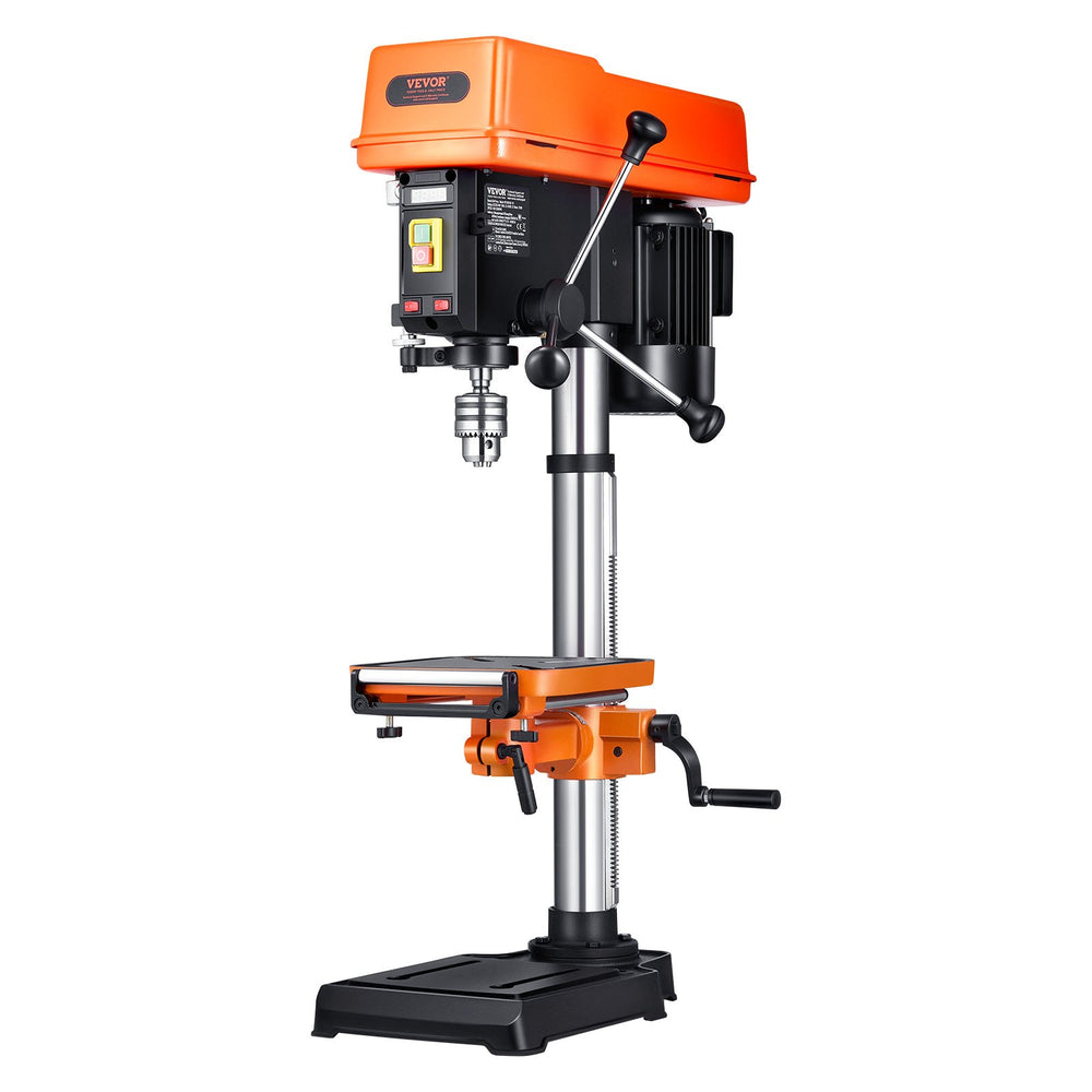 VEVOR 750W Bench Drill Press, 440-2580RPM Continuously Variable Speed ​​Adjustment Drill Press with 0-45° Tilting Work Table, 30.5 cm Swing, X-Ray Positioning