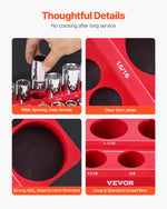 VEVOR Magnetic Socket Organizer Set, 3PCS Magnetic Socket Holder, 1/4'', 3/8'' & 1/2'' SAE Socket Trays with Clear Labels, Hold up to 68PCS Standard & Deep Sockets, Red (Sockets Not Included)