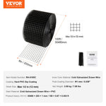 VEVOR 20 x 3048 cm Solar Panel Bird Guard, Critter Guard Roll Kit with Rust-proof PVC Coating, Solar Panel Guard with 50pcs Tire Wires, 12.7 mm Wire Roll Mesh