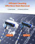 VEVOR Water Fed Pole Kit, 3.6m Solar Panel Cleaning Pole with Extendable Handle, 180° Rotatable Brush Head & 20m Hose, Household & Outdoor Window Cleaner Tool for Caravan Solar Panel Deck