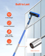 VEVOR Water Fed Pole Kit, 3.6m Solar Panel Cleaning Pole with Extendable Handle, 180° Rotatable Brush Head & 20m Hose, Household & Outdoor Window Cleaner Tool for Caravan Solar Panel Deck