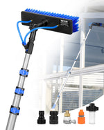 VEVOR Water Fed Pole Kit, 3.6m Solar Panel Cleaning Pole with Extendable Handle, 180° Rotatable Brush Head & 20m Hose, Household & Outdoor Window Cleaner Tool for Caravan Solar Panel Deck