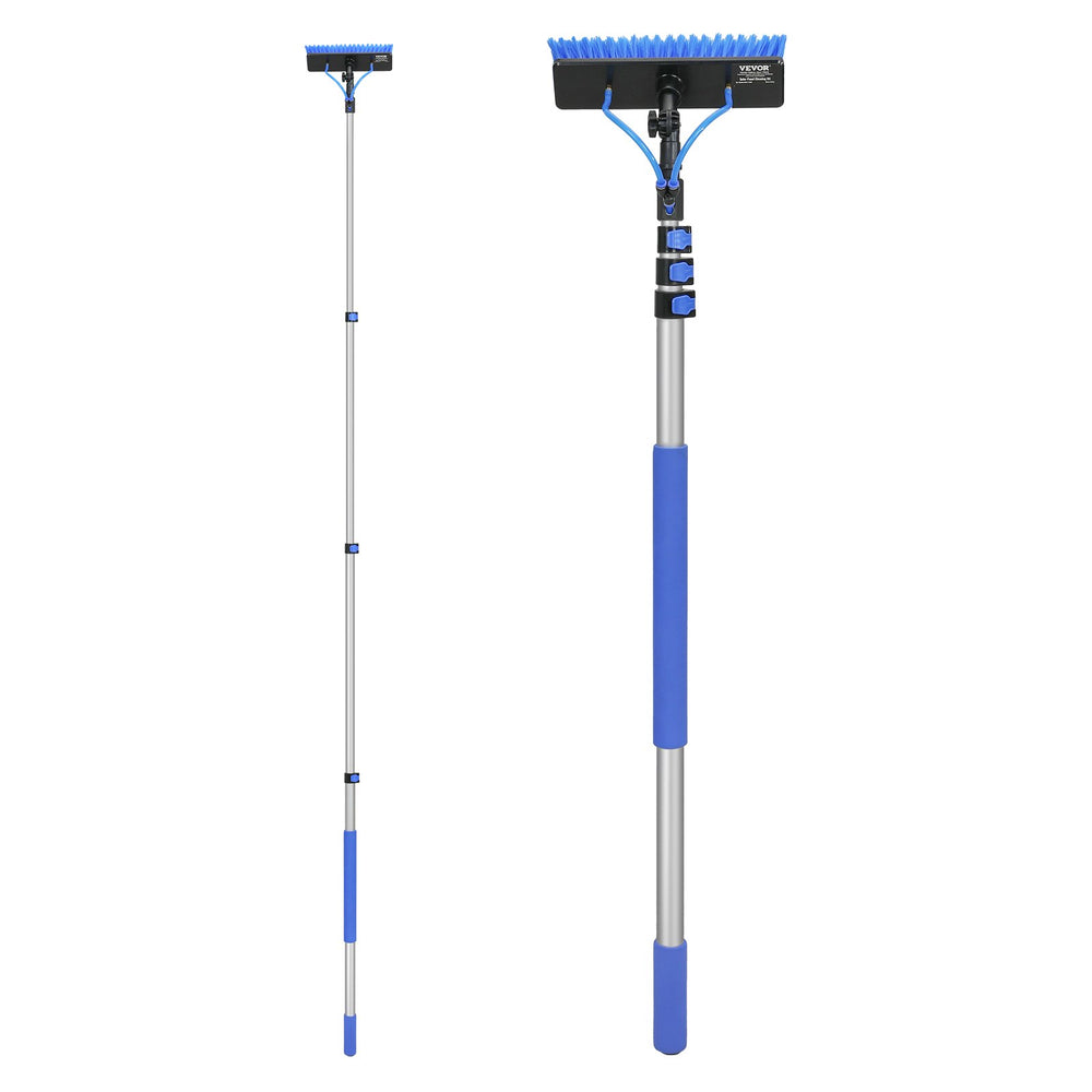 VEVOR Water Fed Pole Kit, 3.6m Solar Panel Cleaning Pole with Extendable Handle, 180° Rotatable Brush Head & 20m Hose, Household & Outdoor Window Cleaner Tool for Caravan Solar Panel Deck