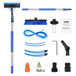 VEVOR Water Fed Pole Kit, 3.6m Solar Panel Cleaning Pole with Extendable Handle, 180° Rotatable Brush Head & 20m Hose, Household & Outdoor Window Cleaner Tool for Caravan Solar Panel Deck