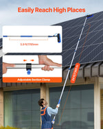 VEVOR Water Fed Pole Kit, 7.3m Solar Panel Cleaning Pole with Extendable Handle, 180° Rotatable Brush Head & 20m Hose, Household & Outdoor Window Cleaner Tool for Caravan Solar Panel Deck