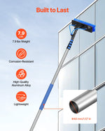 VEVOR Water Fed Pole Kit, 7.3m Solar Panel Cleaning Pole with Extendable Handle, 180° Rotatable Brush Head & 20m Hose, Household & Outdoor Window Cleaner Tool for Caravan Solar Panel Deck