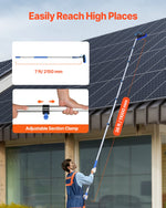 VEVOR Water Fed Pole Kit, 11m Solar Panel Cleaning Pole with Extendable Handle, 180° Rotatable Brush Head & 20m Hose, Household & Outdoor Window Cleaner Tool for Caravan Solar Panel Deck