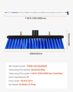 VEVOR Water Fed Pole Kit, 11m Solar Panel Cleaning Pole with Extendable Handle, 180° Rotatable Brush Head & 20m Hose, Household & Outdoor Window Cleaner Tool for Caravan Solar Panel Deck