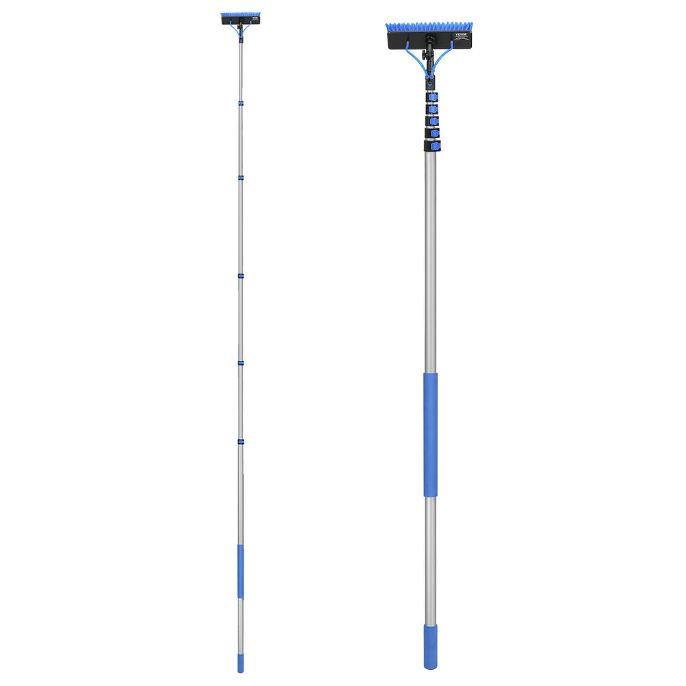 VEVOR Water Fed Pole Kit, 11m Solar Panel Cleaning Pole with Extendable Handle, 180° Rotatable Brush Head & 20m Hose, Household & Outdoor Window Cleaner Tool for Caravan Solar Panel Deck