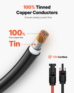 VEVOR 6.1m/20FT Solar Panel Extension Wire with Female & Male Connectors 10AWG/6 mm² 1 Pair