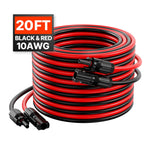 VEVOR 6.1m/20FT Solar Panel Extension Wire with Female & Male Connectors 10AWG/6 mm² 1 Pair