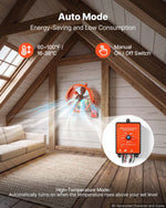 VEVOR Gable Mount Fan, 30.5 cm Solar Attic Vent Exhaust Fan Carbon Steel, 900 CFM Cooling and Ventilation for Roof, Greenhouse, Garage, Shop, Small Spaces, with Thermostat and Power Adapter, Orange