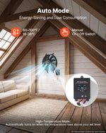 VEVOR Gable Mount Fan, 30.5 cm Solar-Powered Attic Vent Exhaust Fan Black, 1300 CFM Cooling & Ventilation for Roof, Greenhouse, Garage, Shop, with Thermostat & Mounting Brackets, Lightweight PP