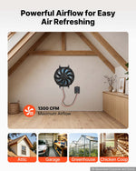 VEVOR Gable Mount Fan, 30.5 cm Solar-Powered Attic Vent Exhaust Fan Black, 1300 CFM Cooling & Ventilation for Roof, Greenhouse, Garage, Shop, with Thermostat & Mounting Brackets, Lightweight PP