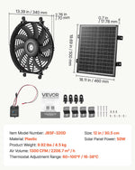 VEVOR Gable Mount Fan, 30.5 cm Solar-Powered Attic Vent Exhaust Fan Black, 1300 CFM Cooling & Ventilation for Roof, Greenhouse, Garage, Shop, with Thermostat & Mounting Brackets, Lightweight PP
