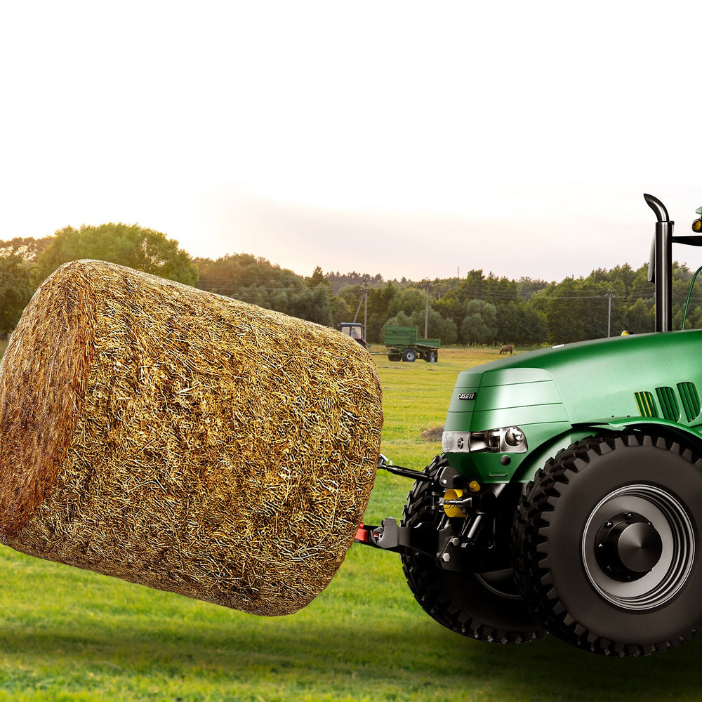 VEVOR 49" Hay Spear, Bale Spears 1600lbs Loading Capacity, Three-Point Hitch Tractor Attachment with 2pcs 17.5" Stabilizer Spears, Quick Attach Spike Forks