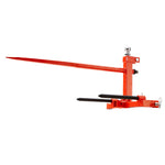 VEVOR 49" Hay Spear, Bale Spears 1600lbs Loading Capacity, Three-Point Hitch Tractor Attachment with 2pcs 17.5" Stabilizer Spears, Quick Attach Spike Forks