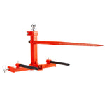 VEVOR 49" Hay Spear, Bale Spears 1600lbs Loading Capacity, Three-Point Hitch Tractor Attachment with 2pcs 17.5" Stabilizer Spears, Quick Attach Spike Forks