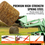 VEVOR 49" Hay Spear, Bale Spears 3000lbs Loading Capacity, Skid Steer Loader Tractor Bucket Attachment with 2pcs 17.5" Stabilizer Spears and 60" Chain, Quick Attach Spike Forks