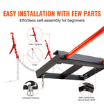 VEVOR 49" Hay Spear, Bale Spears 3000lbs Loading Capacity, Skid Steer Loader Tractor Bucket Attachment with 2pcs 17.5" Stabilizer Spears and 60" Chain, Quick Attach Spike Forks
