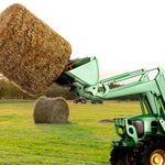 VEVOR 49" Hay Spear, Bale Spears 3000lbs Loading Capacity, Skid Steer Loader Tractor Bucket Attachment with 2pcs 17.5" Stabilizer Spears and 60" Chain, Quick Attach Spike Forks