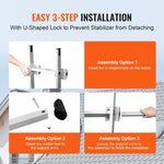 VEVOR Ladder Stabilizer, Extension Ladder Standoff, Heavy Duty Wing Span/Wall Ladder Accessories for Roof Gutter, Easy to Use & Wide Adaptability & Anti-slip Rubber Feet, 330 lbs Weight Rating