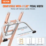 VEVOR Ladder Stabilizer, Heavy Duty Steel Ladder Roof Hook, Ladder Stabilizer with Wing Span/Wall Extension Accessory, Stable Ladder Standoff Arms for Roof Gutter with Anti-Slip Rubber Feet