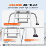 VEVOR Ladder Stabilizer, Heavy Duty Steel Ladder Roof Hook, Ladder Stabilizer with Wing Span/Wall Extension Accessory, Stable Ladder Standoff Arms for Roof Gutter with Anti-Slip Rubber Feet