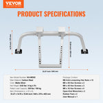 VEVOR Ladder Stabilizer, Heavy Duty Steel Ladder Roof Hook, Ladder Stabilizer with Wing Span/Wall Extension Accessory, Stable Ladder Standoff Arms for Roof Gutter with Anti-Slip Rubber Feet
