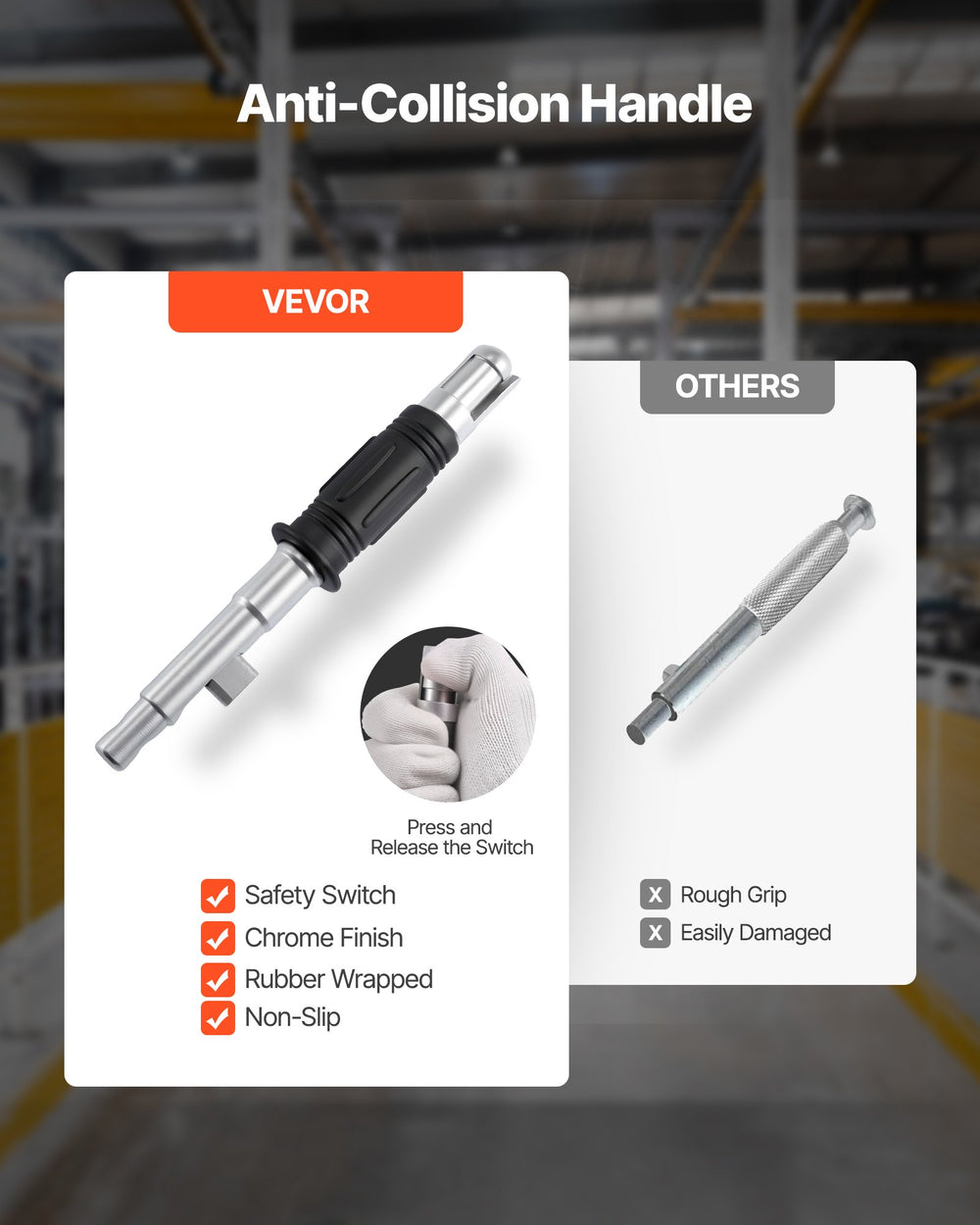 VEVOR Permanent Magnetic Lifter, 600 kg Pulling Capacity, Heavy Duty N42 Neodymium Lifting Magnet with Release Handle and Steel Hook, Used in Shop Crane and Hoist, for Lifting Plate Steel, Board