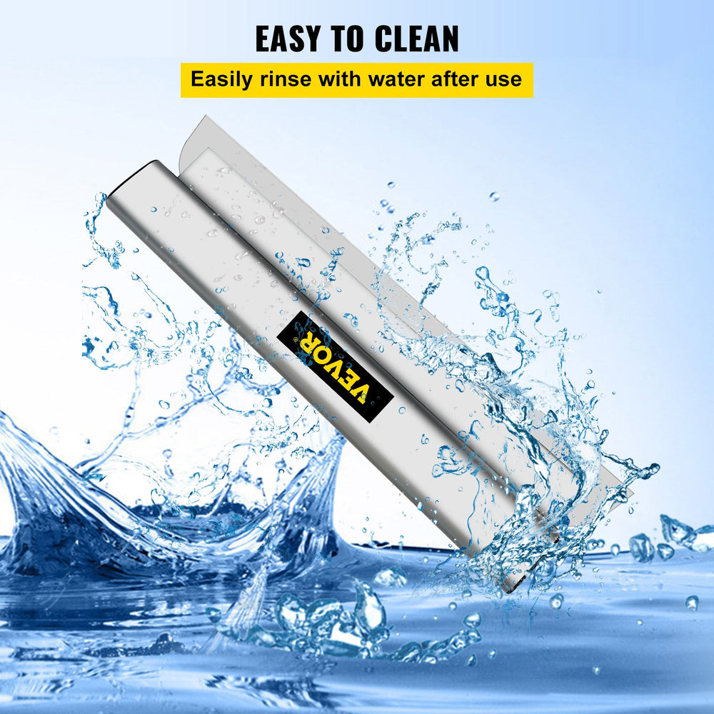 VEVOR Drywall Skimming Blade, 24inch Smoothing Knock-Down Knife, Stainless Steel Putty Knife Finishing Tool, High-Impact End Caps for Sheetrock Drywall Gyprock Wall-Board Plasterboard
