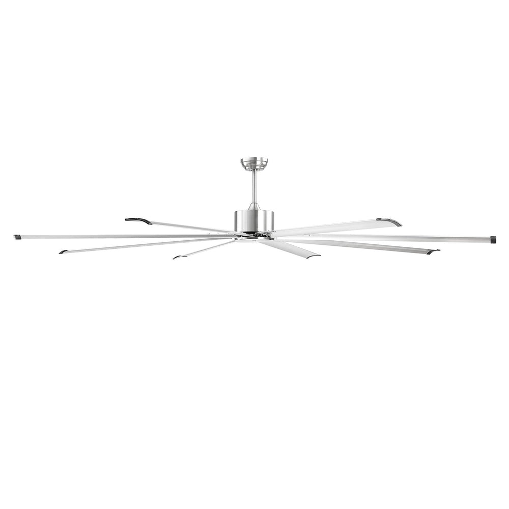 VEVOR 244 cm Ceiling Fan No Light, 6-Speed Remote Control, Aluminum 8-Blade, Reversible DC Motor, Modern Low Profile Flush Mount Fan for Bedroom, Living Room, Patio, Indoor/Outdoor, Brushed Nickel