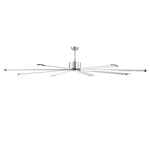VEVOR 244 cm Ceiling Fan No Light, 6-Speed Remote Control, Aluminum 8-Blade, Reversible DC Motor, Modern Low Profile Flush Mount Fan for Bedroom, Living Room, Patio, Indoor/Outdoor, Brushed Nickel