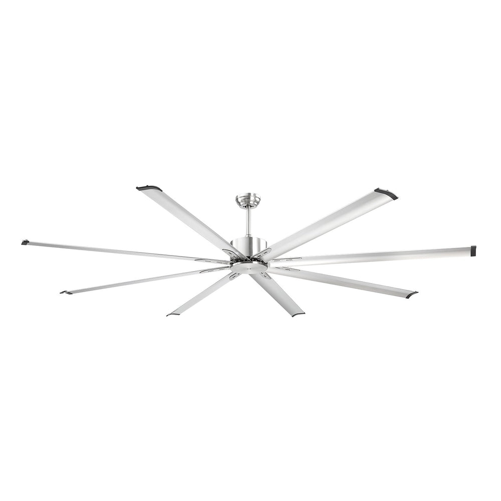 VEVOR 244 cm Ceiling Fan No Light, 6-Speed Remote Control, Aluminum 8-Blade, Reversible DC Motor, Modern Low Profile Flush Mount Fan for Bedroom, Living Room, Patio, Indoor/Outdoor, Brushed Nickel