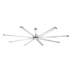 VEVOR 244 cm Ceiling Fan No Light, 6-Speed Remote Control, Aluminum 8-Blade, Reversible DC Motor, Modern Low Profile Flush Mount Fan for Bedroom, Living Room, Patio, Indoor/Outdoor, Brushed Nickel